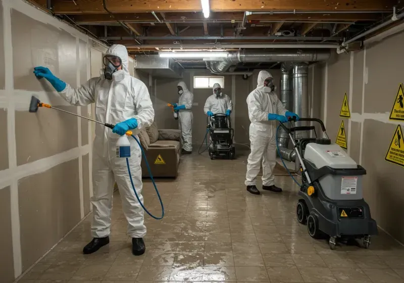 Basement Moisture Removal and Structural Drying process in Burke, SD